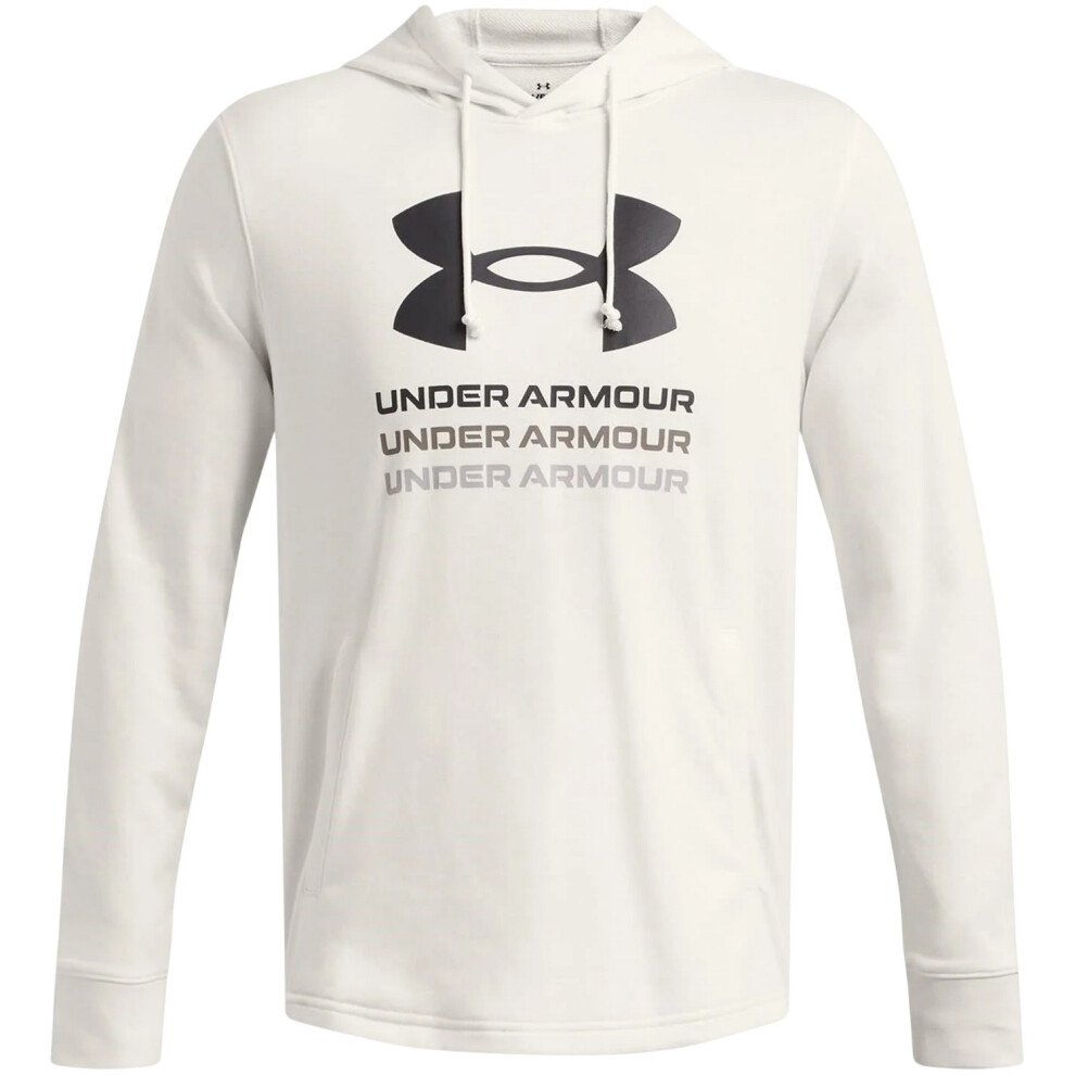 Under Armour (M, White) Mens Rival Terry Graphic Hoodie