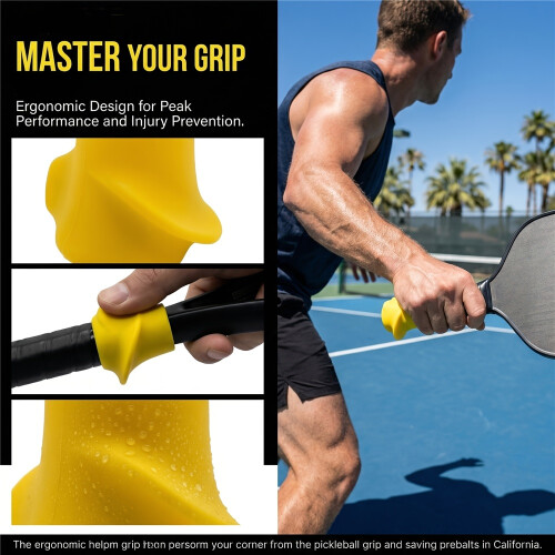 (1PCS) Racket Posture Corrector Silicone Shock Absorbing Accessory Easy Install Pickleball Beginner Training Correct Holding Posture 2