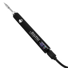 10X 510-Gewinde -Lötkolben-Set, 3-Gang Einstellbare Spannung mit Lötkolbenspitze, 650 MAh, Wiederaufladbar über USB, Schwarz