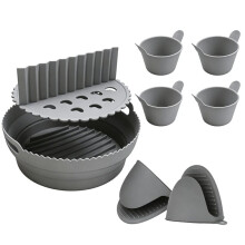 Airfryer Accessories Silicone Baking Mould with Dividers Hot Air Fryer Accessories, Baking Mould Reusable