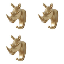 3X Ganchos Montados en la Pared Perchero con Cabeza de Animal, Gorros, Colgador de Pared, Ganchos de Elefante y Caballo, Decoración Decorativa,