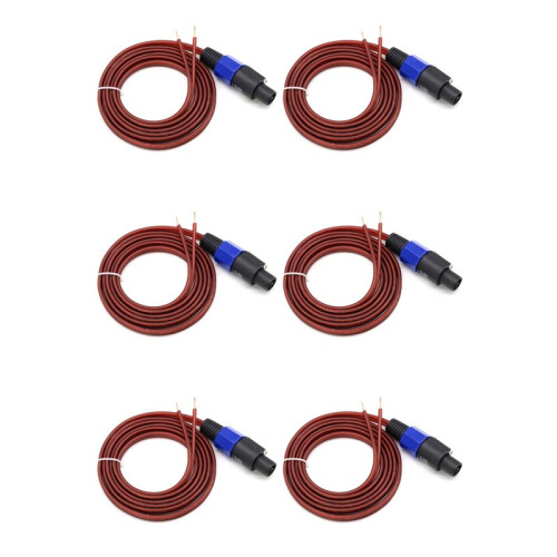 6X Speakon Speaker Cable Bare Wire Open End Cable, Speakon to Speaker Wire Audio Cord Amplifier Connection Cord