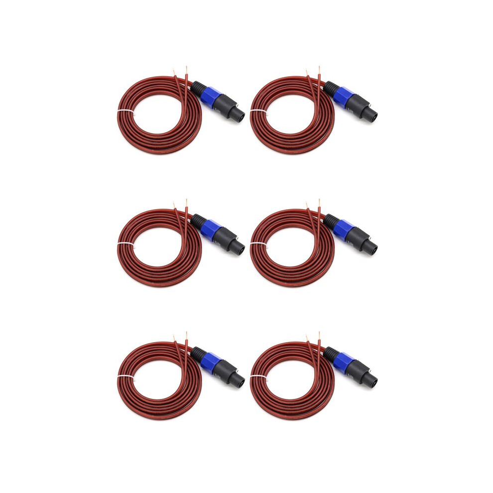 6X Speakon Speaker Cable Bare Wire Open End Cable, Speakon To Speaker Wire Audio Cord Amplifier Connection Cord 6034164983293