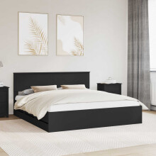 vidaXL Bed Frame with Drawer Black 180 x 200 cm Engineer Wood