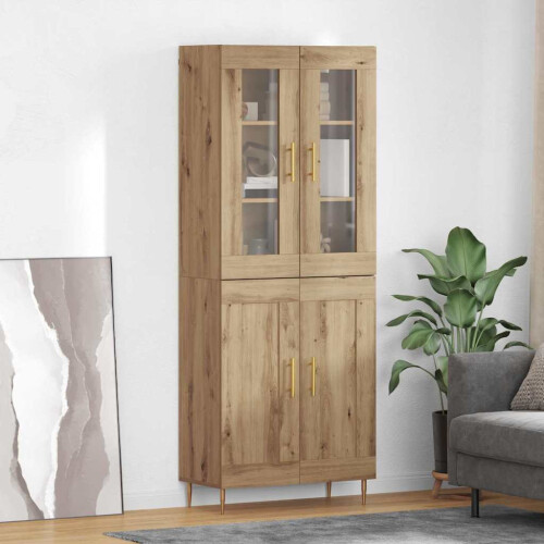 VidaXL vidaXL Highboard 2 pcs Artisan Oak Engineered Wood