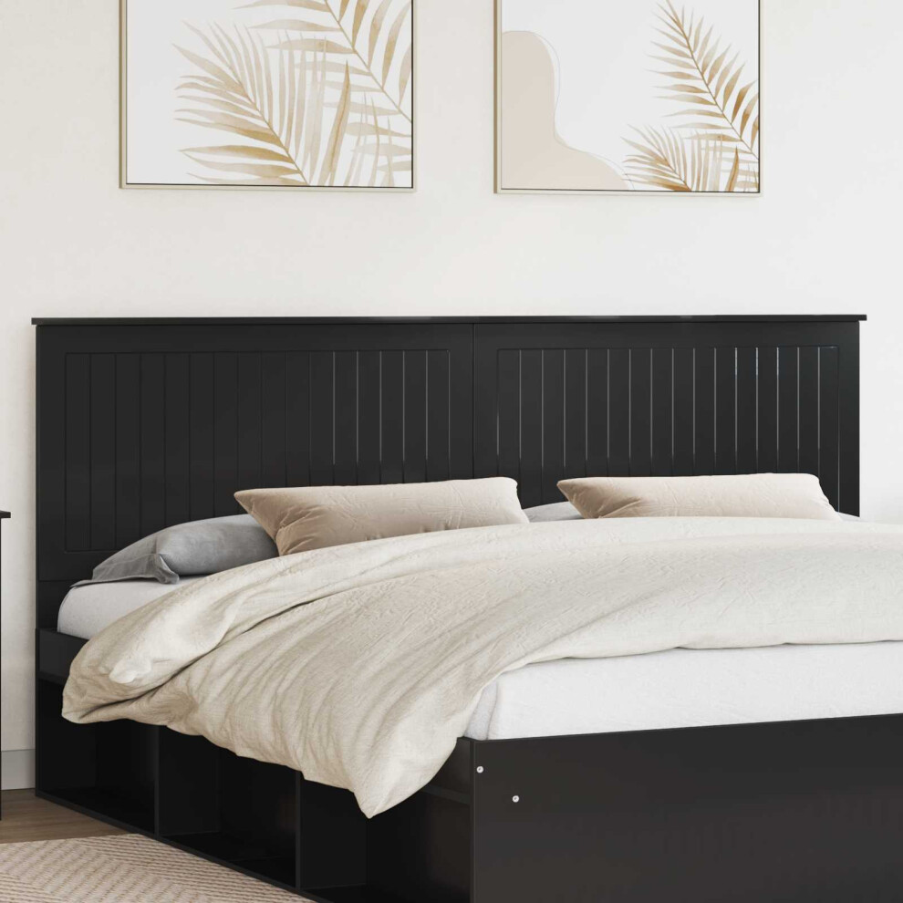 Vidaxl Headboard With Headboard Black Oak 200 Cm Engineered Wood