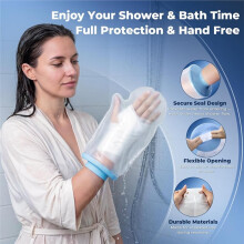 Waterproof Hand Cast Cover for Shower,Silicone Hand Wrist Cast Protector, Easy One-Hand Put ,Reusable Cast Bag