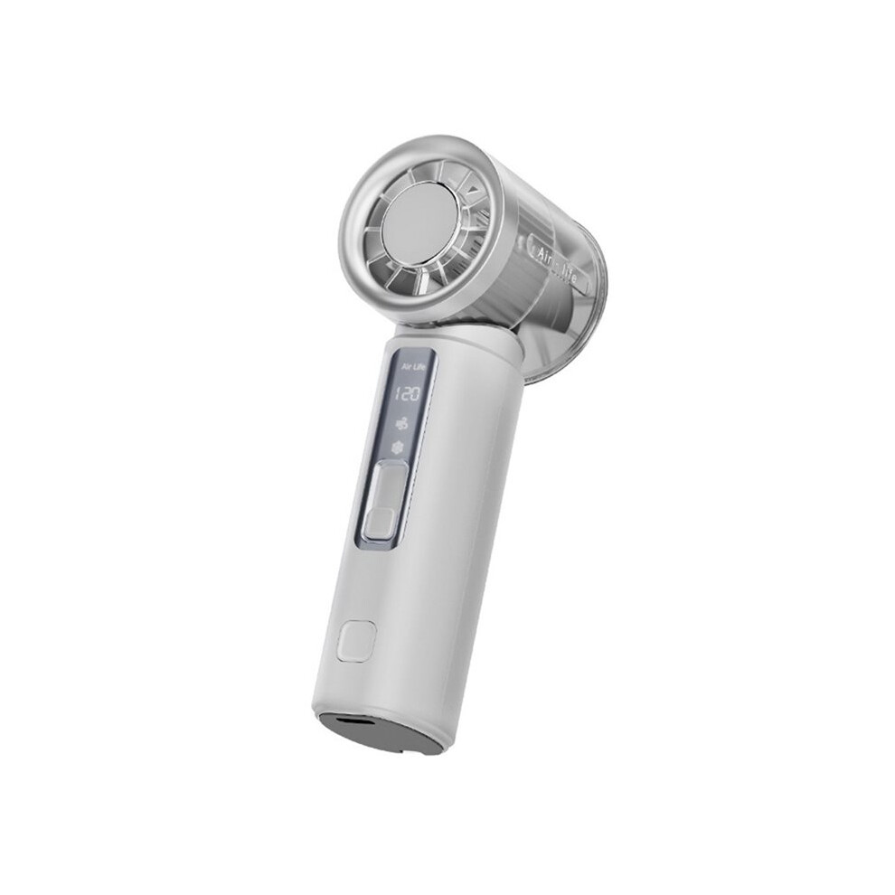 Portable High Speed Cooling Handheld Fan 3000Mah Rechargeable 120 Wind Speeds Adjustable Foldable Silver 4713126519276