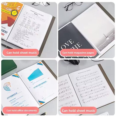 Thickened A4 Document Organizer Binder, Clear Transparent Pocket Portfolio Folder 30 Pockets for School & Home Use