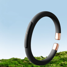 (SH02-1 Black) Silicone Mosquito Repellent Bracelet with 6 Replacement Sticks for Adults, Kids & Babies