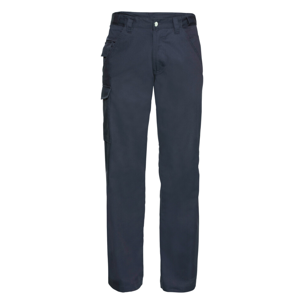 Russell (46W X Regular, French Navy) Workwear Mens Polycotton Twill Trouser / Pants (Regular)
