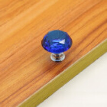 (Blue)Chromeplated Glass Alloy Drawer Handle For Furniture Doors Modern Home Decor