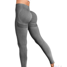 (M) Colanti High Waist Shapewear Leggings, Push Up, Elastic, Light Gray