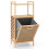Bamboo Bathroom Shelf with Foldable Laundry Basket, 2 Shelves 1