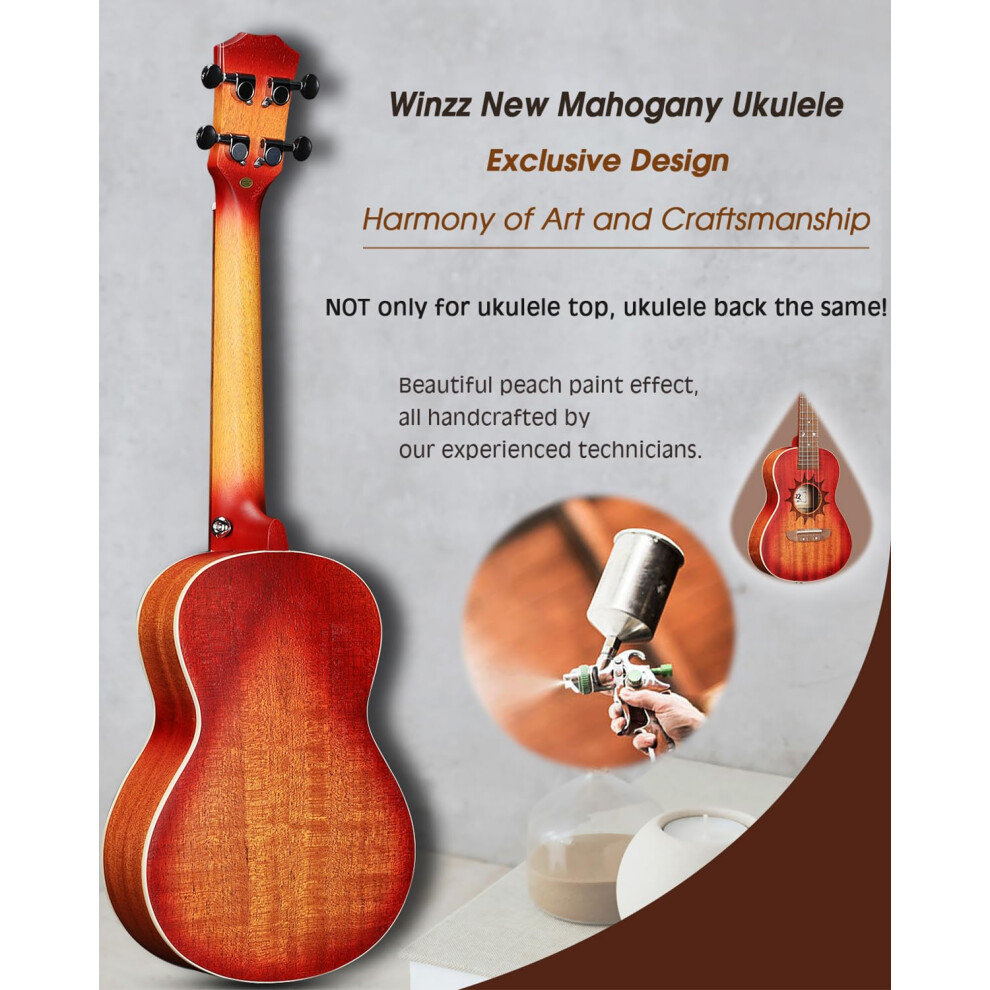 Winzz Tenor Ukulele For Adults Beginners, 26 Inch Mahogany Wood, Begin