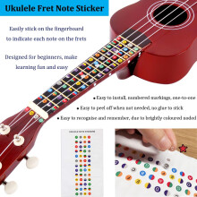 Winzz Kids Ukulele 21inch, Beginner Soprano Ukulele for Adults, Childs Red Starter Set with Fingerboard Stickers, Chords Card, Tuner, Strap, Extra St