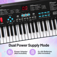 Maxmass 61 Key Electric Keyboard Piano, Portable Digital Piano with Microphone, Keynote Stickers, Music Stand, Music Instrument Electric Pianos for B