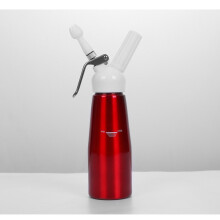 (Red) Whipped Cream Dispenser Portable Aluminum Cream Foam Gun Cake Piping Gun Siphon Squeeze Bottle Kitchen Dessert Tool