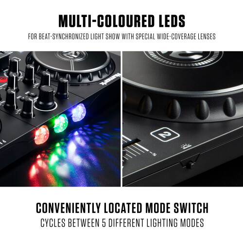 Numark Numark Party Mix II DJ Controller with Lights, 2 Decks, Mixer, Audio Interface and Serato Lite 2