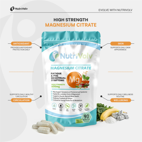 NutriVolv Magnesium Citrate 600mg Capsules 90 Pack 1