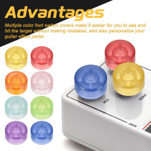 sourcing map 10 Pcs Footswitch Toppers Guitar Pedal Button Caps Plastic Footswitch Top Cover 3/8" for Guitar Effects Pedal Buttons, Colorful