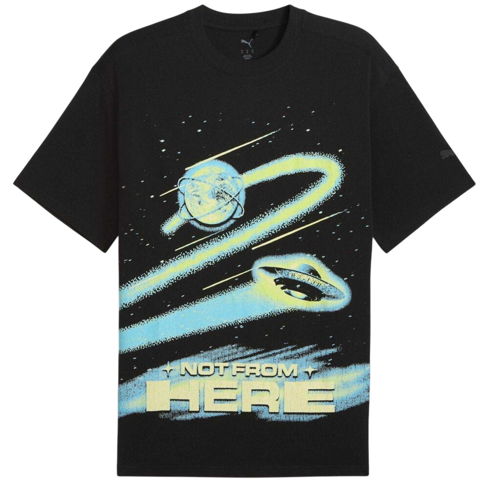 Puma (Xs, Black) Mens Graphic Regular T-Shirt