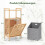 Bamboo Bathroom Shelf with Foldable Laundry Basket, 2 Shelves 2