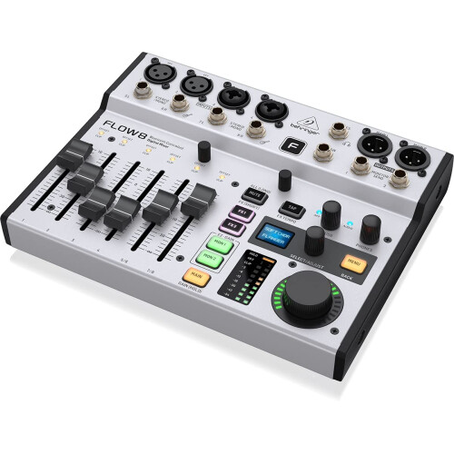 Behringer FLOW 8 8-Input Digital Mixer with Bluetooth Audio and App Control, 60 mm Channel Faders, 2 FX Processors and USB/Audio Interface 2