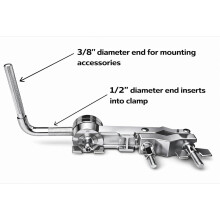 ROSS Percussion Universal Cowbell Mount Clamp Adjustable L Rod Multi-Fit Drum Hardware Accessory