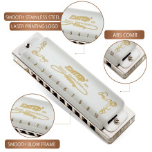 East top Diatonic Harmonica C Key T008L 10 Hole Mouth Organ, Standard Blues Harmonicas For Adults, professionals, beginners and students