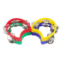 KEILEOHO 12 PCS Half Moon Hand Tambourine, Plastic Tambourine with Bells for Home Party Uses
