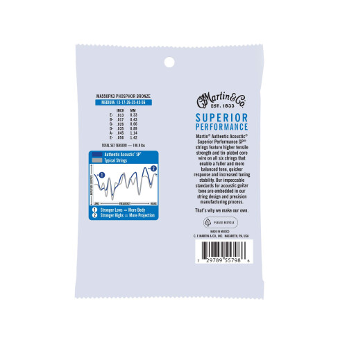 Martin MA550PK3 Authentic Acoustic - SP - Phosphor Bronze 3 Pack Medium ( 13-56 ) 1