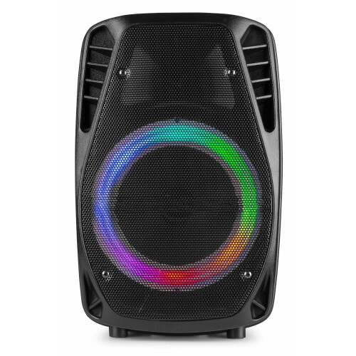 Fenton FT8LED-MK2 Portable PA Speaker System 8" with Bluetooth, Wired Microphone, Light Effect, Rechargeable Battery, Remote Control & AUX Input – 3 2