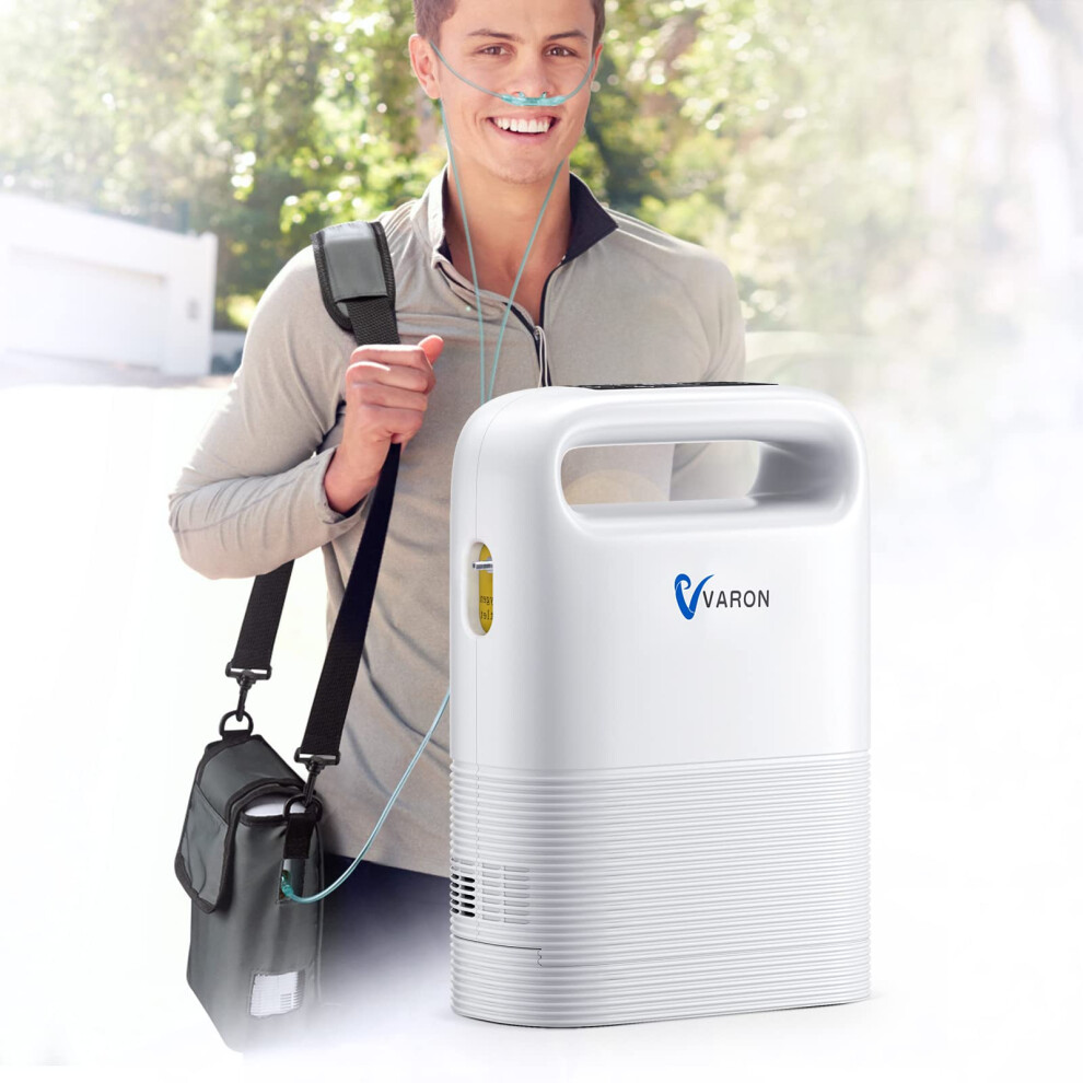 Misvayli Portable Oxygen Concentrator Machine 1-5L/Min Pulse Flow, 93% Â±3% Oxygen Purity, Rechargeable Battery, Touch Screen, For Travel, Car & Wheelchair Use