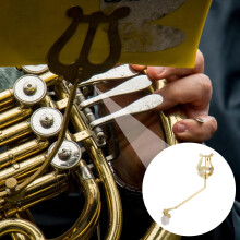 ifundom Trombone Lyre Sheet Music Holder Clip Trumpet Marching Lyre Metal Clamp-on Trombone Marching for Beginner Practicing Golden