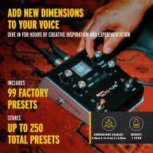 HeadRush VX5 Vocal Effects Pedal with Antares AutoTune for Vocalists with Real Time Pitch Correction, Vocal Harmony, Guitar and Mic In, and Audio Int