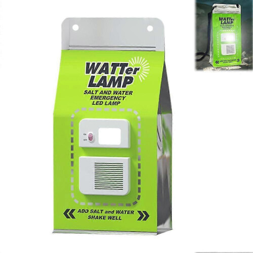 Saltwater Powered LED Lamp - Emergency Light, 240H Runtime, No Battery