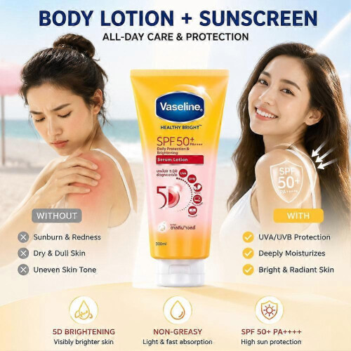 Body Sunscreen Lotion - UV Protection, Glycerin Based, 300ml 1