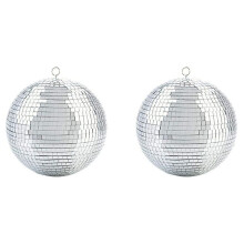 2X Colorful Stage Lighting Effect 8 Inch 20cm Disco Mirror Glitter Silver Christmas Party Decor