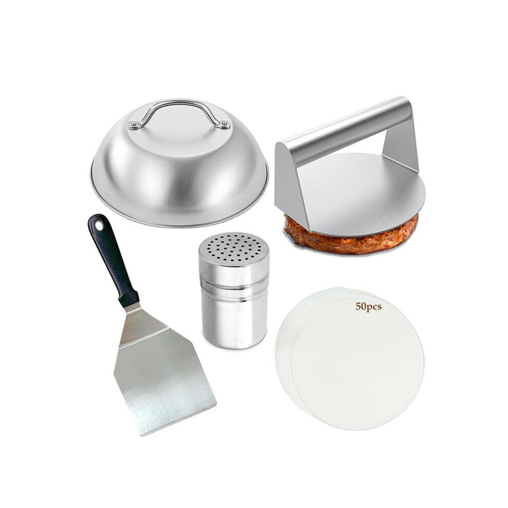 5Pcs Smashed Burger Press Kit,Cooking Burger Bbq Cookware Set,Barbecue Tool Set For Cookout, Bbq, Griddle, Grill 4711242174539
