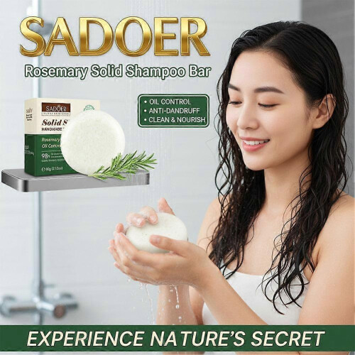 SADOER Solid Shampoo Bar with Rosemary Extract Oil Control and Dandruff Removal 2