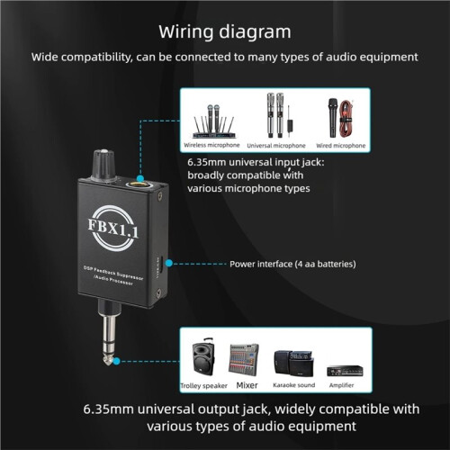 Professional Mic Anti-Howling Feedback Suppressor, Lossless Intelligent Audio Processor 1