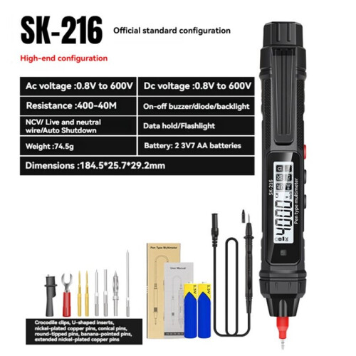 SK-216 2in1 Stift-Typ Multimeter Auto Range Elektrischer Teststift Meter Ohm NCV Spannungsstrommessung 1