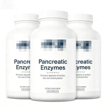 Pancreatic Digestive Enzyme Capsules, Supports Breakdown of Protein, Fats & Carbs,180 Counts