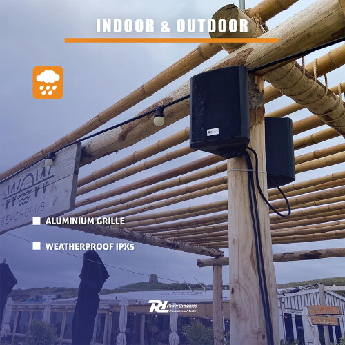 4x Black Weatherproof 100V Line Speakers 280W 1