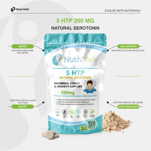 NutriVolv 5-HTP 200mg Supplement 120 Tablets 1