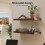 Levede Floating Shelf Wall Mounted Storage Modern Easy Assembly 2 PCS Brown 2