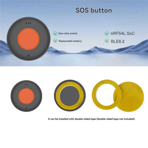 NRF54L Series SOS Button Beacon BLE 6.2 Low Power Module with Buzzer for Elderly Care Asset Tracking Positioning 2