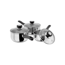 Judge Vista Saucepans Set of 3 Stainless Steel Silver