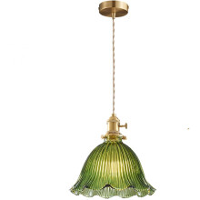 Glass Pendant Light Vintage Modern Pendant Light Retro Indoor Ceiling Light For Dining Room Living Room Green